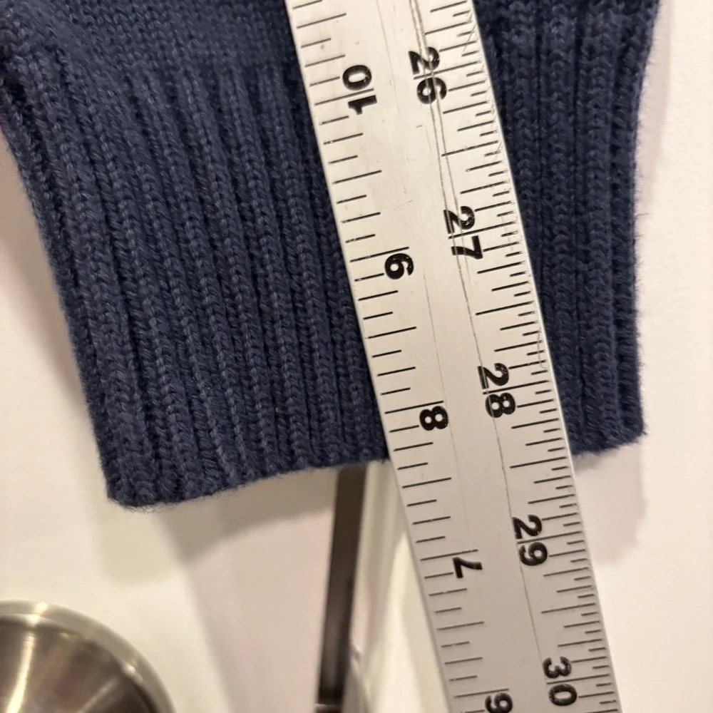 Knit For J. Crew‎ XXL Navy Blue Crewneck Raglan Knit Sweater Solid Cotton Blend